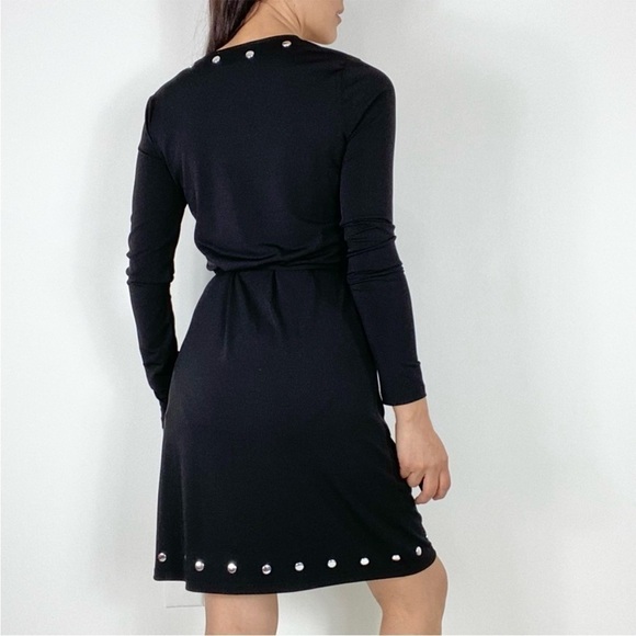 MICHAEL Michael Kors Black Studded Wrap Dress Sz P/S EUC - Picture 4 of 9